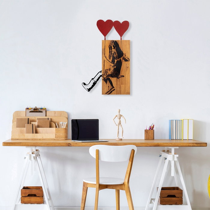 Wallity Banksy - 18 Escultura de pared de madera y metal Nogal y Negro Wallity Banksy - 18 Escultura de pared de madera y metal Nogal y Negro